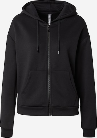 ONLY PLAY Athletic Zip-Up Hoodie in Black: front