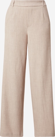 VILA Wide leg Pleat-Front Pants 'VIVARONE' in Beige: front