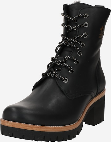 PANAMA JACK Lace-Up Ankle Boots 'Padma' in Black: front