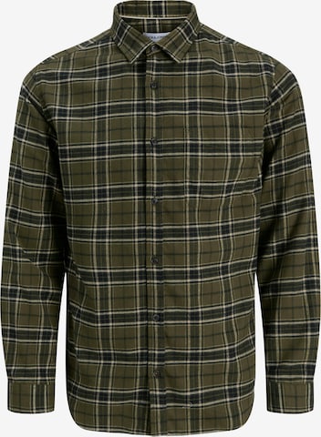 JACK & JONES Regular fit Button Up Shirt 'JJJames' in Green: front