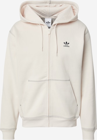 ADIDAS ORIGINALS Zip-Up Hoodie 'Essentials' in White: front