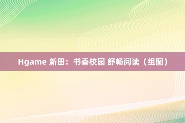 Hgame 新田：书香校园 舒畅阅读（组图）