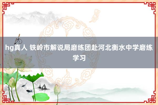 hg真人 铁岭市解说局磨练团赴河北衡水中学磨练学习