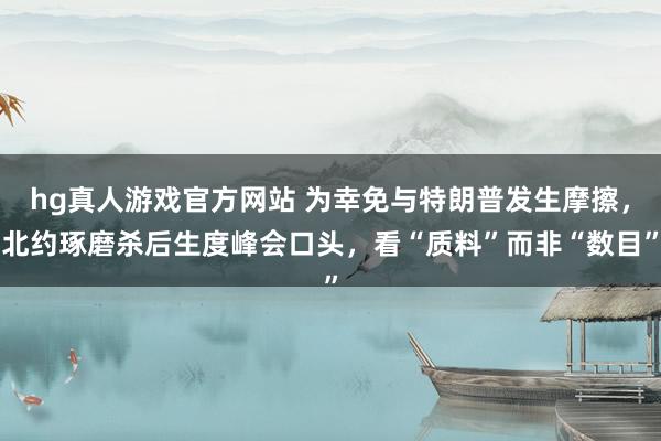 hg真人游戏官方网站 为幸免与特朗普发生摩擦，北约琢磨杀后生度峰会口头，看“质料”而非“数目”