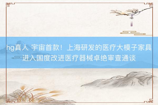 hg真人 宇宙首款！上海研发的医疗大模子家具进入国度改进医疗器械卓绝审查通谈